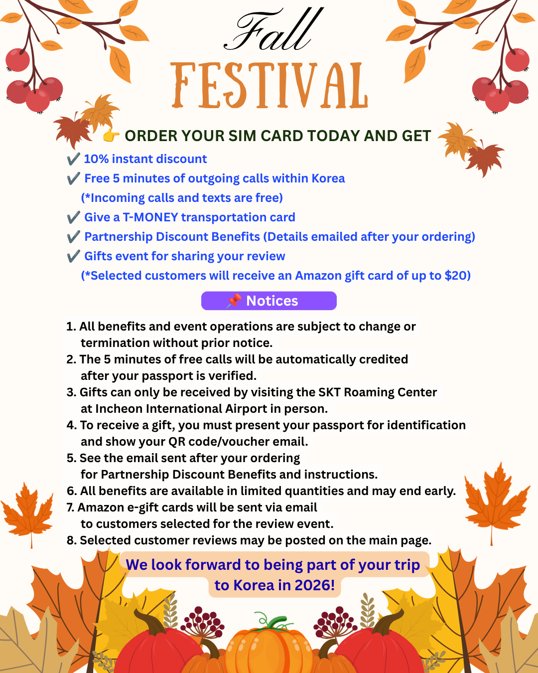 Korea SIM eSIM Promotions and Events